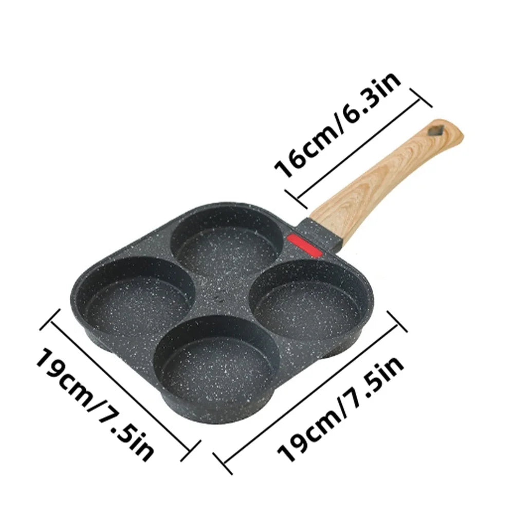 Mini padella antiaderente, padella compatta per uova e omelette, padella portatile per pancake per la colazione, piccolo utensile da cucina antiaderente, mini padella nera salvaspazio facile da riporre per la cucina domestica