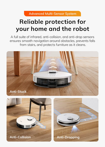 Robot Aspirapolvere ILIFE V30, Navigazione Laser, Aspirazione 10000Pa, Fino a 150 Minuti di Autonomia, Controllo APP, Pulizia Personalizzabile