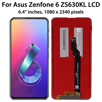 6.4 ''NUOVO Per Asus Zenfone 6 ZS630KL Display LCD Touch Screen Digitizer Assemblea del Sensore Per ASUS_I01WD Zenfone 6z Cornice LCD