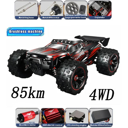 1:14 85KM/H o 50KM/H 4WD RC Auto con telecomando a LED Camion Drift Monster 4x4 ad alta velocità per bambini Vs Wltoys 144001   Giocattoli