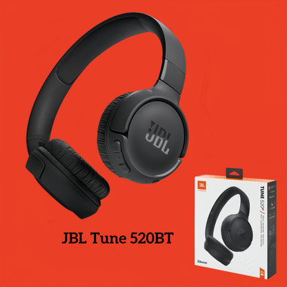 Cuffie wireless JBL Tune 520BT, modello on-ear, con Bluetooth 5.3, batteria da 57 ore, suono con bassi potenti, leggere, pieghevoli, connessione multipunto, ideali per l’uso quotidiano, in offerta.