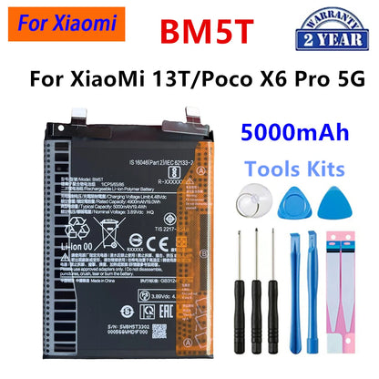 Batteria BN4A BN5W BN5Y BN6C BN71 BM68 BM5R BM5T BN5V BP59 per Xiaomi Redmi Note 7 14 15 Pro Xiaomi 13T Redmi 12 Poco X6 X7 5G