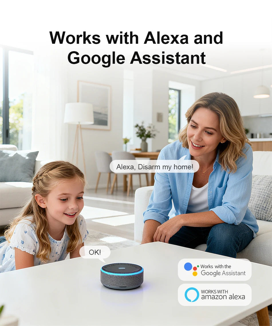 Sistema di Allarme PGST per Casa, Allarme di Sicurezza WIFI Antifurto con Sensore di Movimento per Porte, Compatibile con Tuya e Alexa