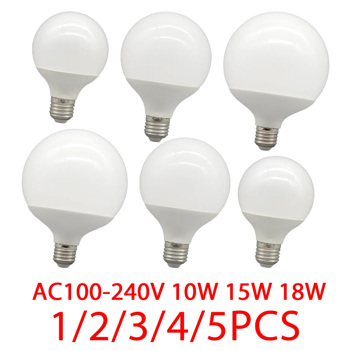 Confezione da 1-5 lampadine LED a globo G80 G95 G125 10W 12W 18W 40 Watt Lampadine LED Edison equivalenti, base E27 bianco caldo 3000K, latteo