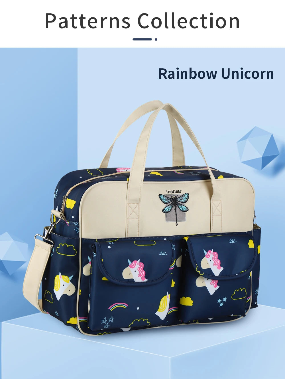 Borsa per pannolini impermeabile di nuovo stile borsa da viaggio Messenger di grande capacità borse multifunzionali per passeggino madre maternità