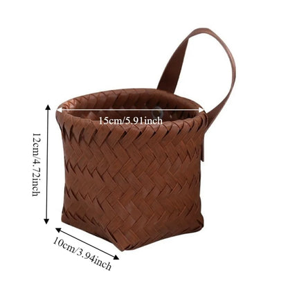 Cesto da parete in plastica, decorativo, intrecciato a mano, per conservare verdure e frutta, contenitore salvaspazio per uova e frutta.