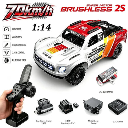 Auto RC MJX Hyper GO 14211, 75km/h, 1/14, 2.4G, Camion Telecomandato, 4WD, Fuoristrada, Veicolo da Corsa ad Alta Velocità, RTR Wltoys