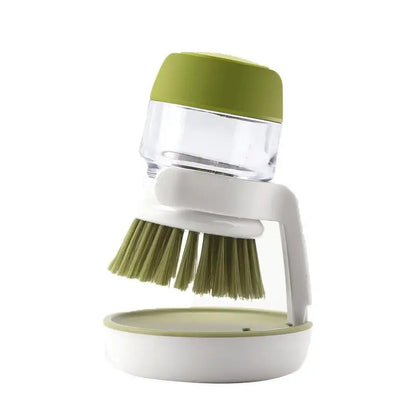 Spazzola per piatti con dispenser di sapone Spazzola per palme Lavaggio dei piatti Spazzole per scrub da cucina con supporto Vassoio antigoccia