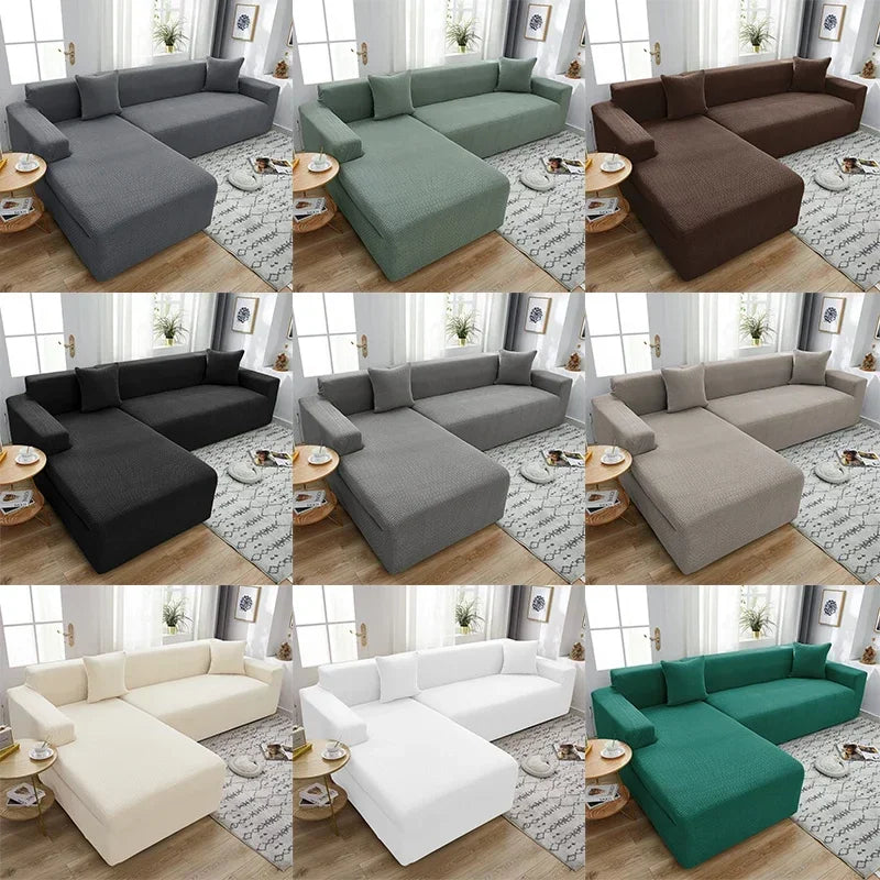 Copridivano ad angolo a forma di L in tessuto jacquard scozzese Copridivano elasticizzato Copridivano moderno per la casa Divano Chaise Lounge per soggiorno