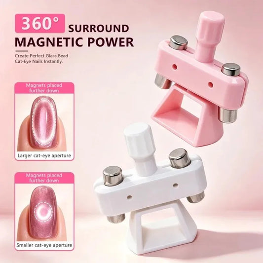New Rotatable Glass Bead Cat-Eye Nail Art Magnet Gyroscope 3D Strong Magnet No Skills Cat Eye Effect Nail Art Tool for Beginners