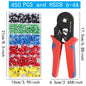 Scatola da 400-2120 pezzi, terminali a crimpare tubolari VE, terminale isolato per filo, connettore terminale per cavo a blocco, terminale per tubo elettrico