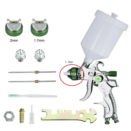WENXING Pistola a spruzzo professionale HVLP 1.4 / 1.7 / 2.0mm Aerografo a gravità con ugello per verniciatura auto