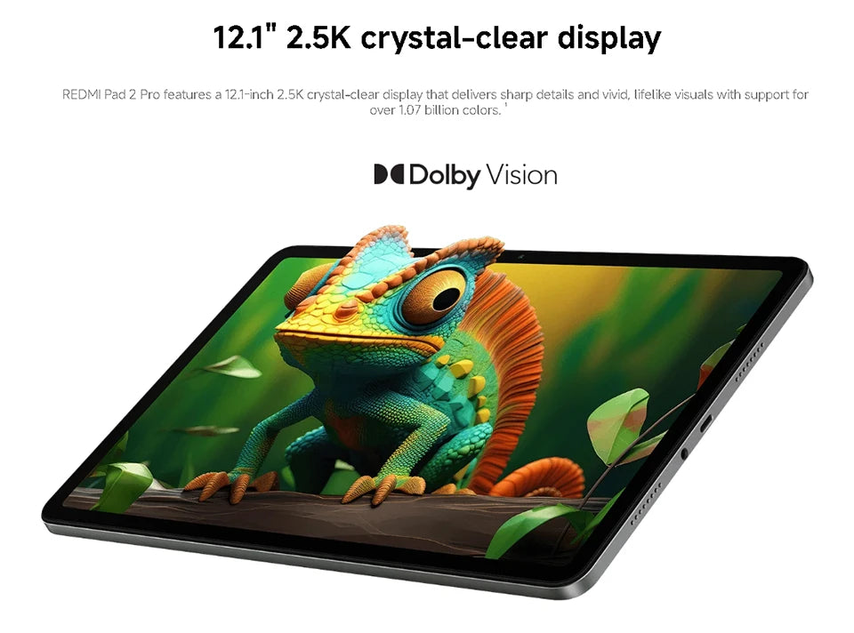 Xiaomi Redmi Pad 2 Pro Versione Globale, Tablet con Display 2.5K da 12,1", Batteria da 12000mAh, Snapdragon 7s Gen 4, Tablet Wi-Fi 6