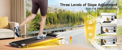 Toputure TP6 Walking Pad 12% Incline Treadmill 6 In 1 Walking Running 2.5HP Foldable Under Desk Treadmill With Adjustable Height Armrest LED Display Indoor Home Gym Exercise Office Treadmill 40dB Low noise Treadmill