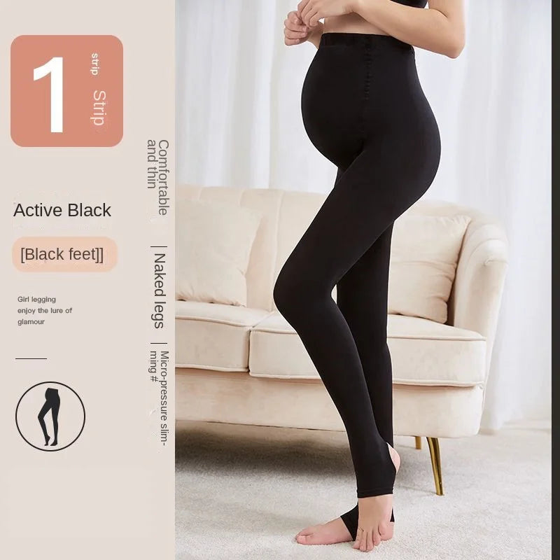Leggings per gravidanza a vita alta Abiti premaman skinny per donne incinte Leggins lavorati a maglia con supporto per la pancia Pantaloni modellanti per il corpo