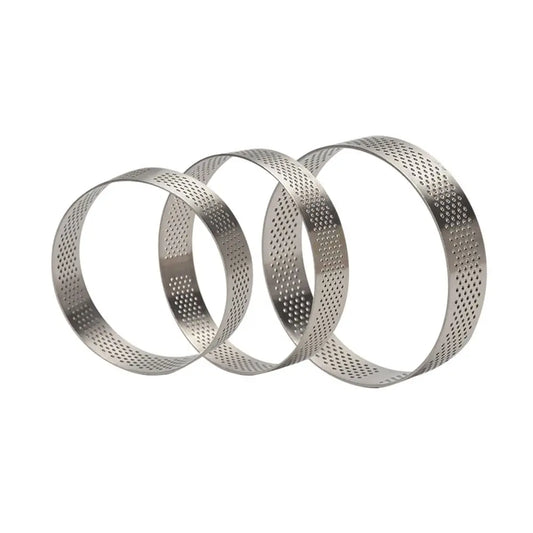 1PC utile Bakeware strumento di decorazione perforato stampi per tartalette in acciaio inossidabile stampo per torta stampo circolare anello per crostata