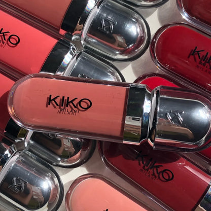 KIKO Milano 3D Hydra Lip Glass, rossetto effetto labbra in vetro, volumizzante, non appiccicoso, con finitura a specchio, colore applicabile in strati, resistente all'acqua, idratante, a lunga tenuta.