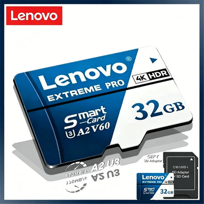 Scheda Micro SD Lenovo 1TB 512GB, scheda SD ad alta velocità 256GB 128GB, scheda TF UHS‑I, scheda di memoria impermeabile per dash cam, telecamere di videosorveglianza, Nintendo Switch.