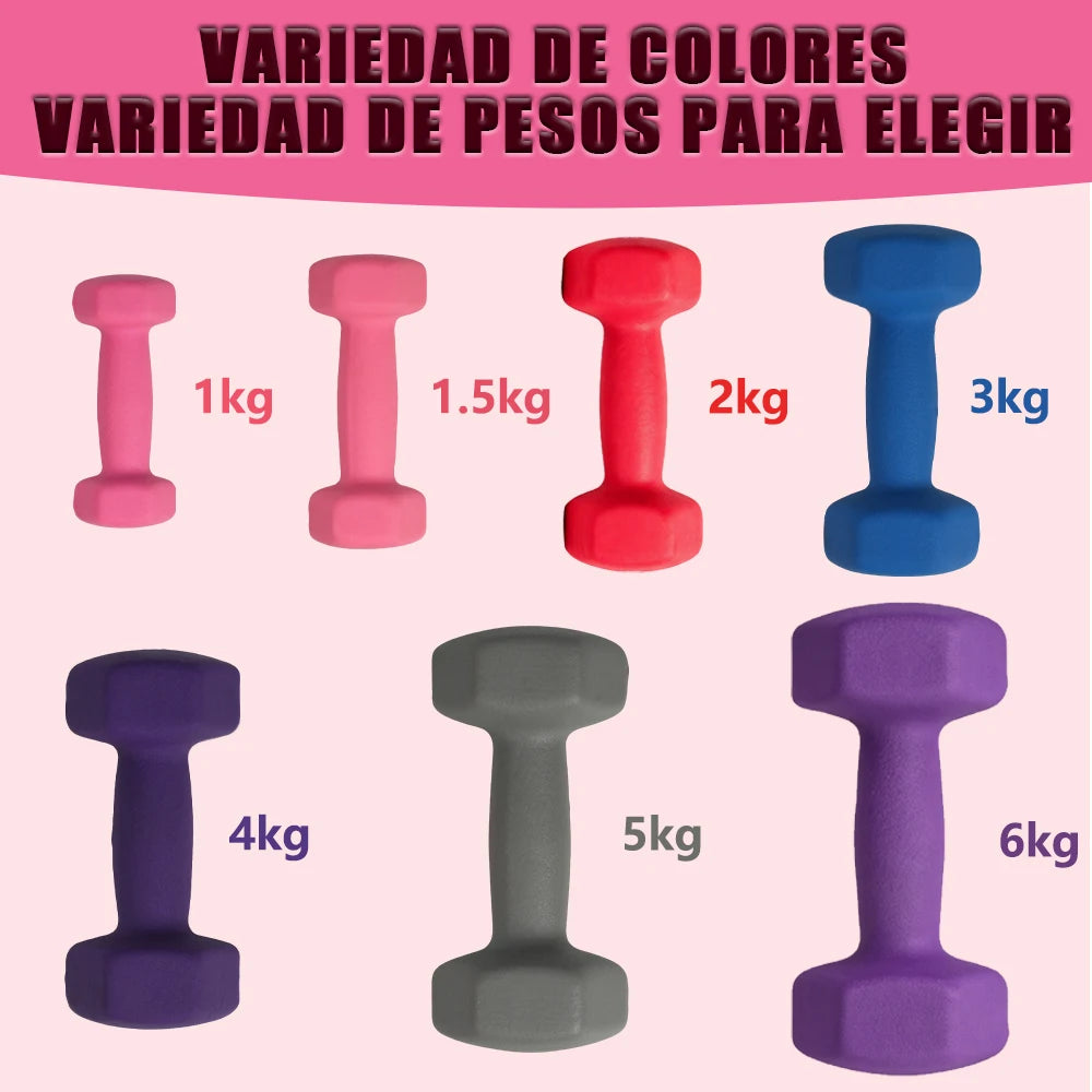 Set di 2 manubri - 2 x 2 kg, manubri esagonali, superficie in vinile, ideali per fitness, esercizio e allenamento, palestra a casa, disponibili in vari colori