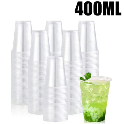 400ml 100% biodegradabile riciclabile trasparente usa e getta per bevande in plastica Pla tè al latte caffè tazza di liquido con cannuccia