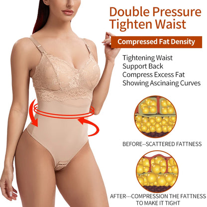 Perizoma in pizzo Body Shapewear Donna Nuovo Shaper per tutto il corpo Vita sottile Tummy Control Intimo Pancia piatta Corsetto liscio Nudo