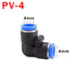 20 Pezzi Raccordo Rapido Pneumatico a Gomito a 90 Gradi in Plastica PV 4mm 6mm 8mm 10mm, Connettore Rapido a Innesto per Tubi Aria/Acqua a 2 Vie