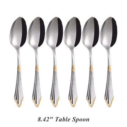 Set di 6 cucchiai da tavola da 6 cucchiai da zuppa in acciaio inossidabile Set di cucchiai da zuppa Royal 6 pezzi per cucina/casa/ristorante