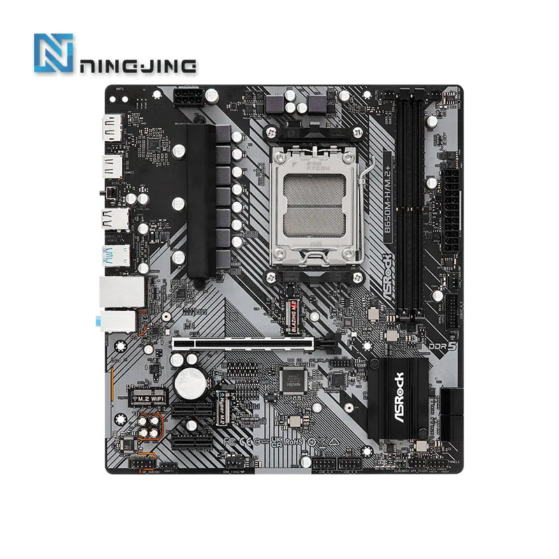 ASROCK B650M-H/M.2+ Nuova scheda madre, AM5, LGA 1718, AMD B650, Micro ATX, DDR5, PCIe 4.0 M.2, LAN, 6+1+1 Fasi di alimentazione
