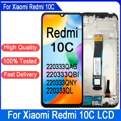 6.71 "originale per Xiaomi Redmi 10C Display LCD Touch Screen Digitizer Assembly con cornice per schermo Lcd Redmi 10C 220333QBI
