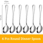 Set di posate da 24 pezzi in acciaio inossidabile, set di stoviglie, cucchiaio e forchetta, coltello, forchetta, cucchiaio da dessert, cucchiaio da tè