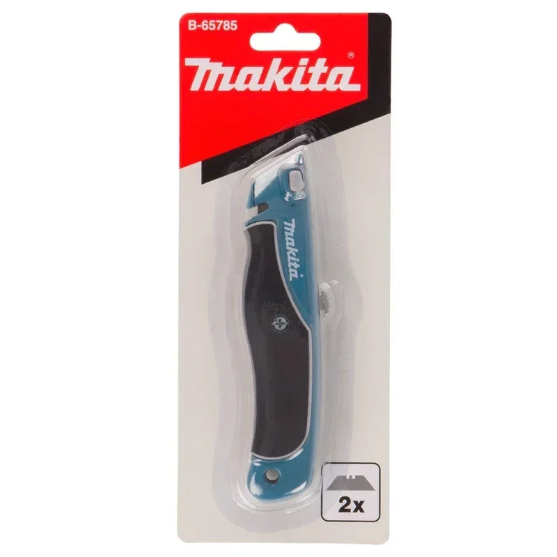 Coltello multiuso Makita con lame a scatto, caricamento facile, lame extra retrattili, impugnatura comoda in gomma, strumento manuale combinato completo