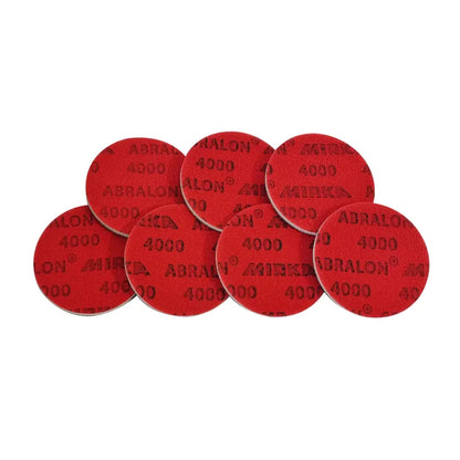 Mirka Abralon Dischi per lucidatura del vetro per auto 4 POLLICI 100 mm Gancio con supporto in schiuma Spugna Carta vetrata Grana 180-4000
