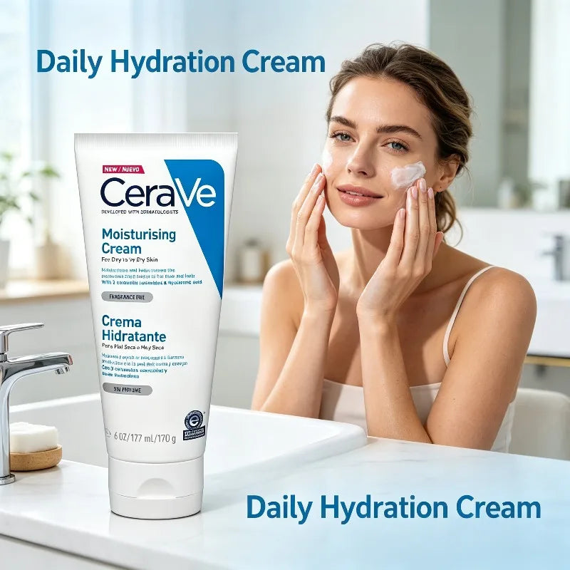 Crema Idratante Viso e Corpo CeraVe 170g, Crema per la Pelle con 3 Ceramidi Essenziali e Acido Ialuronico