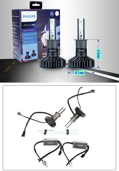 Philips Ultinon Pro9000 H1 H4 H7 LED H11 HB3 HB4 HIR2 faro Auto 9005 9006 9012 5800K bianco 250% lampade Auto a LED luminose