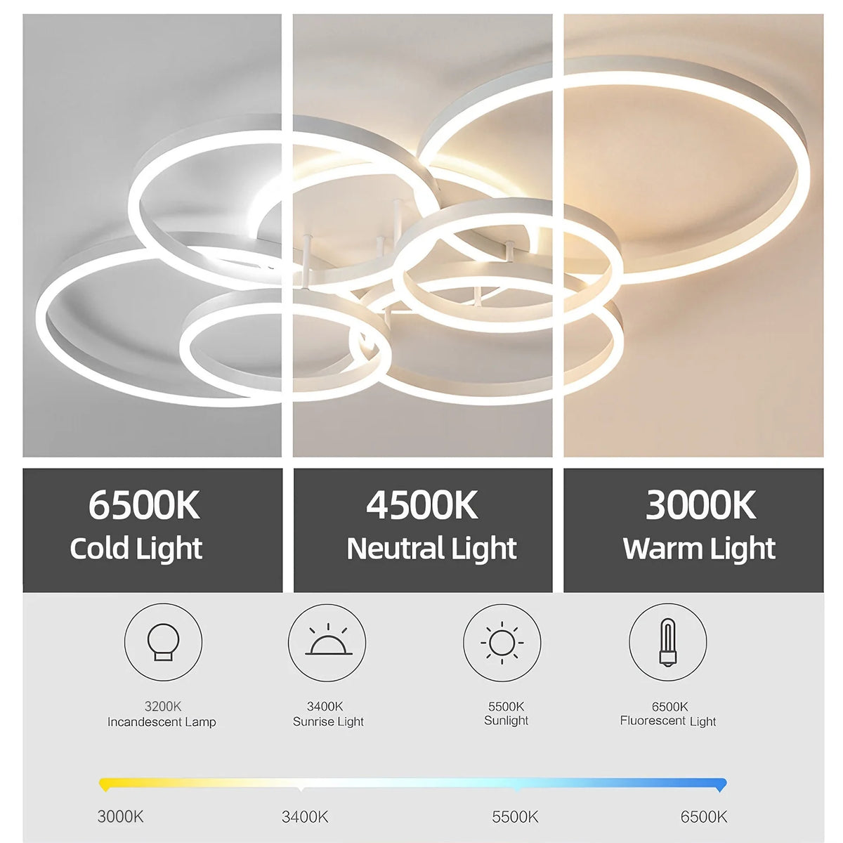 Lampadario a LED, Luci da Soffitto Moderne ad Anello in Acrilico, Illuminazione Intelligente per Hotel, Lobby, Soggiorno