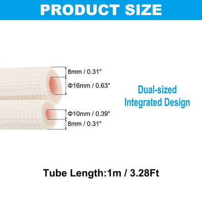 Tubo di schiuma isolante per tubi da 1/2/3 metri Tubo di schiuma per conservazione del calore Tubi per condizionatore d'aria Raccordi per mini set di linee di rame divise