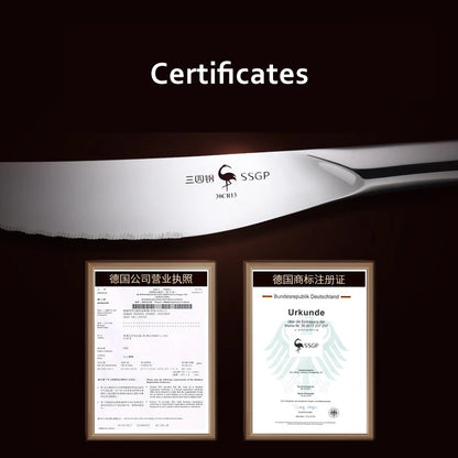 Set di Posate in Acciaio Inossidabile 316L Certificato LFGB, Forchetta Antibatterica al 99,9% e Coltello con Lama Ultra Affilata, Stoviglie per Banchetti
