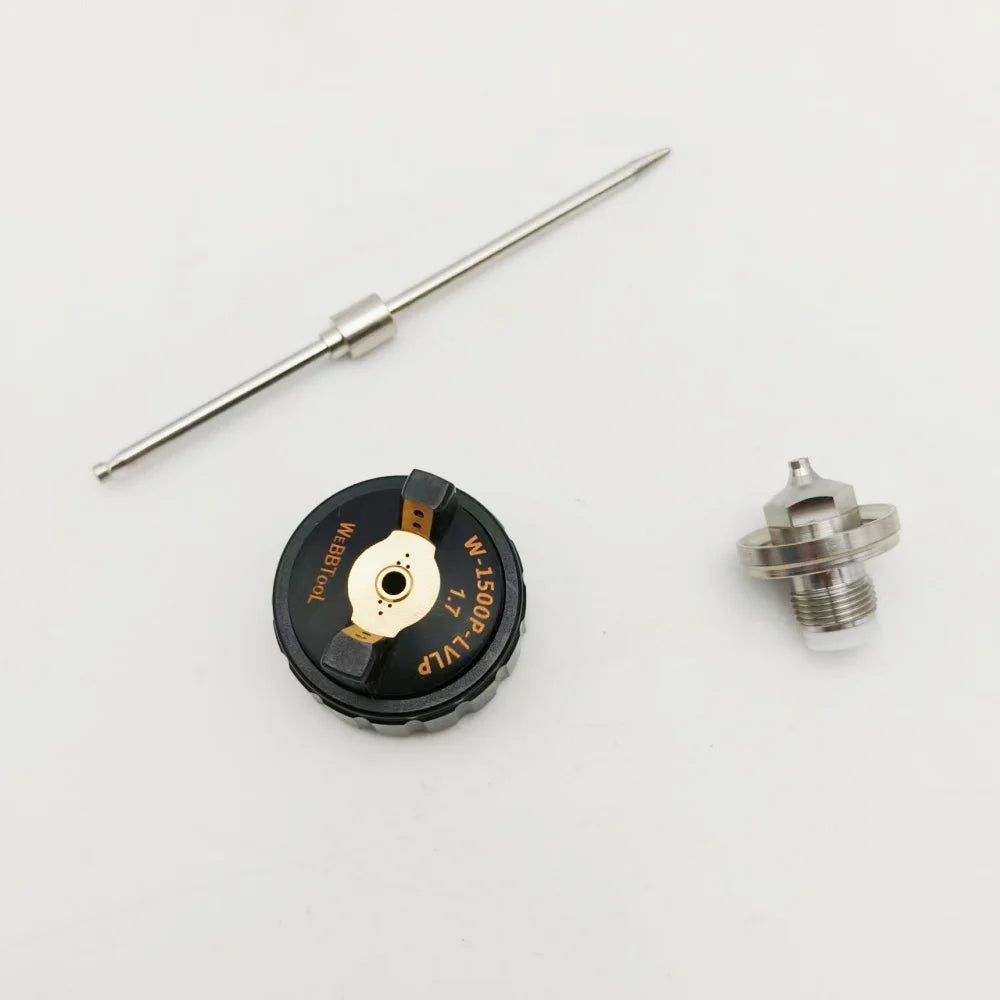 Pistola a spruzzo 1500P Kit ugelli 1,7 mm Tappo pistola per vernice Ugello Ago in tre pezzi