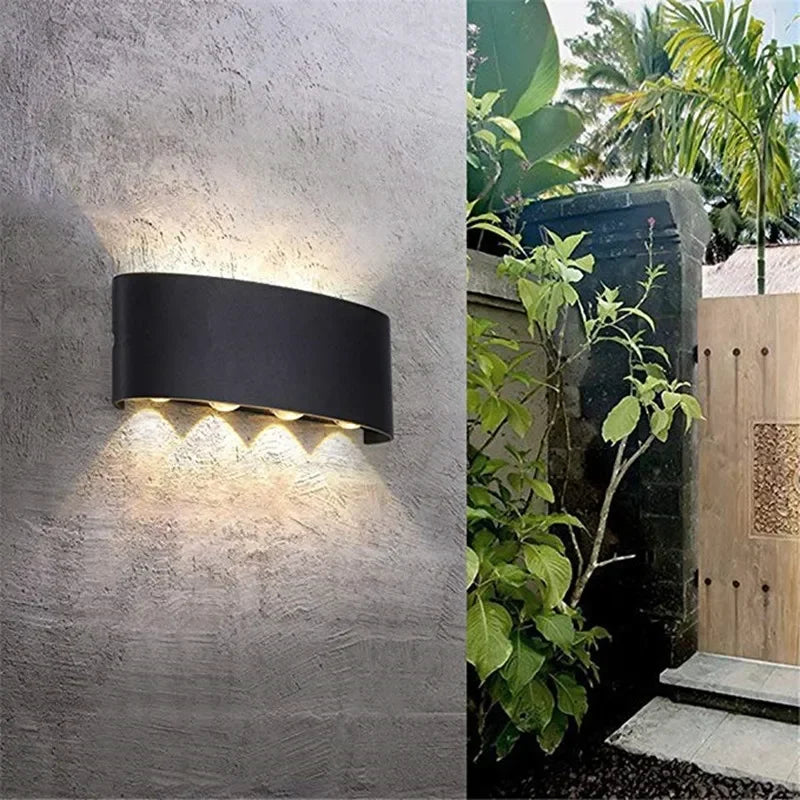 Lampada da parete a LED IP65 AC86-265V/DC12V-24V Illuminazione da giardino impermeabile per esterni Lampada da parete per scale per camera da letto interna in alluminio