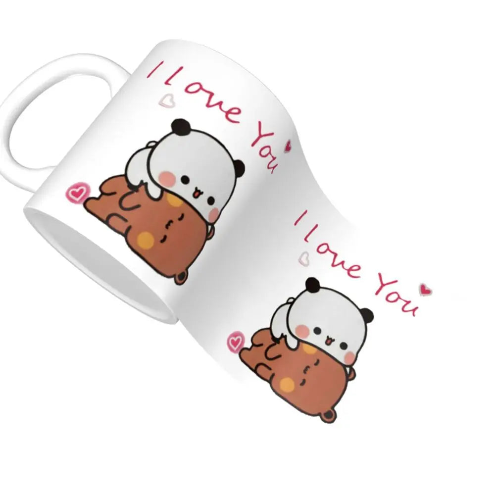 Tazze personalizzate per coppia Bubu Dudu Panda e Brownie Bear Tazza da caffè per tè al latte in ceramica fai-da-te