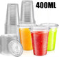 400ml 100% biodegradabile riciclabile trasparente usa e getta per bevande in plastica Pla tè al latte caffè tazza di liquido con cannuccia