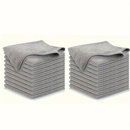 Asciugamano da cucina 5/10/20 pezzi, set di panni per pulizia grigio chiaro in fibra ultrafine, panno assorbente, morbido e smacchiato