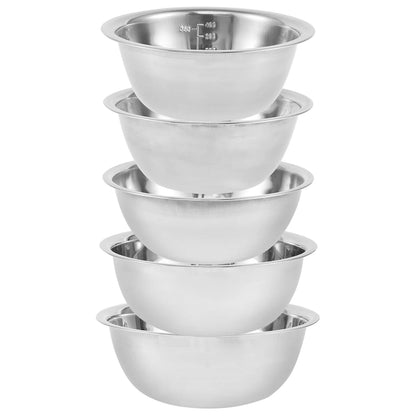 Set di ciotole per insalata da 5 pezzi Set di ciotole per zuppa multiuso in acciaio inossidabile 5 dimensioni Ciotole per nidificazione per cucina Cottura Cottura Conservazione degli alimenti