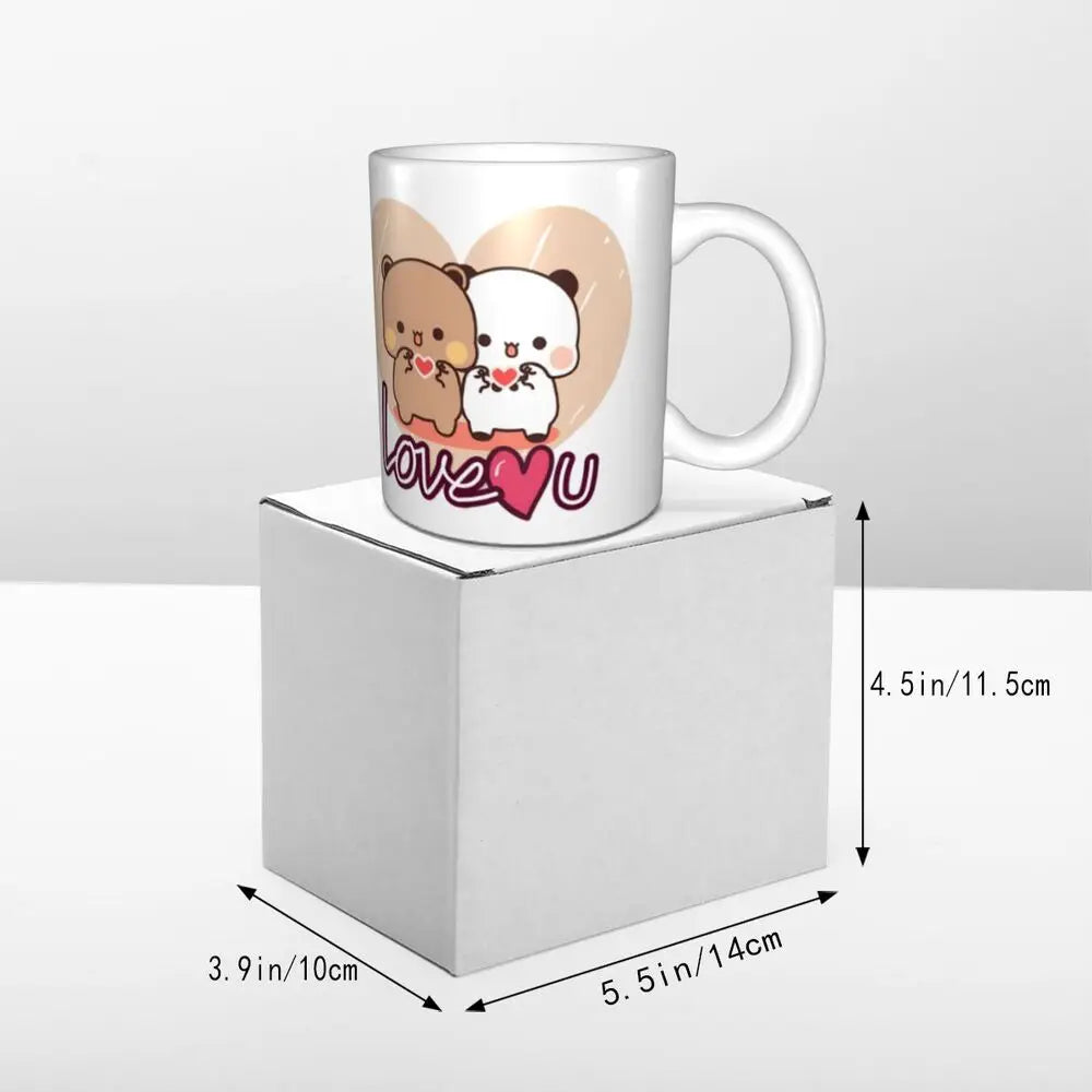 Tazze personalizzate per coppia Bubu Dudu Panda e Brownie Bear Tazza da caffè per tè al latte in ceramica fai-da-te