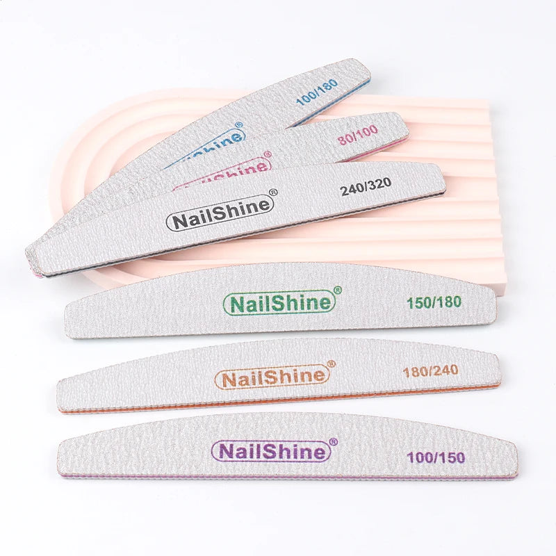 50 pz Lima per unghie in acrilico Forte carta vetrata Blocco tampone per unghie per manicure Lime a ongle 80/100/150/180/240/320 Lime per barche lavabili