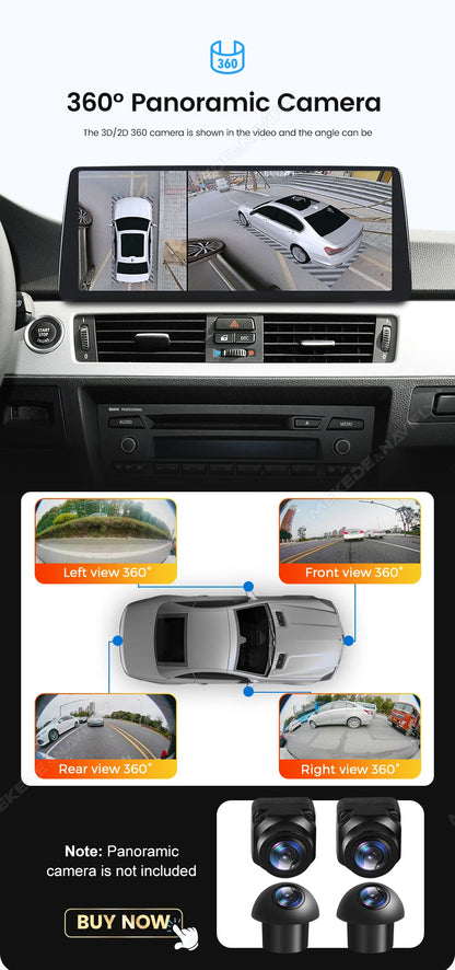 Sistema Multimediale Intelligente MEKEDE con CarPlay Wireless e Android Auto per BMW X5 E70 X6 E71, Schermo QLED da 10.25/12.3 Pollici, Android 14, CPU Snapdragon, Radio e Navigazione GPS per Auto