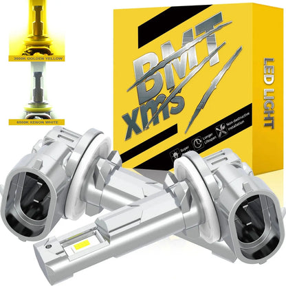 BMTxms 2PCS H27 881 H27W H27W2 LED Fendinebbia 20000LM 40W Per Hyundai Ssangyong Daewoo KIA Lampadina per auto 6500K Bianco 3000K Giallo