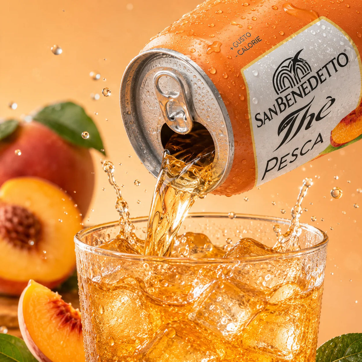 Tè alla Pesca San Benedetto - 24 Lattine x 330ml - Tè Freddo Rinfrescante con Acqua Minerale Naturale