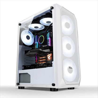 Case per PC Gaming Night Hunter 5 ATX con Pannello Laterale Completamente Trasparente, Raffreddamento a Liquido e Spazio per la Gestione dei Cavi