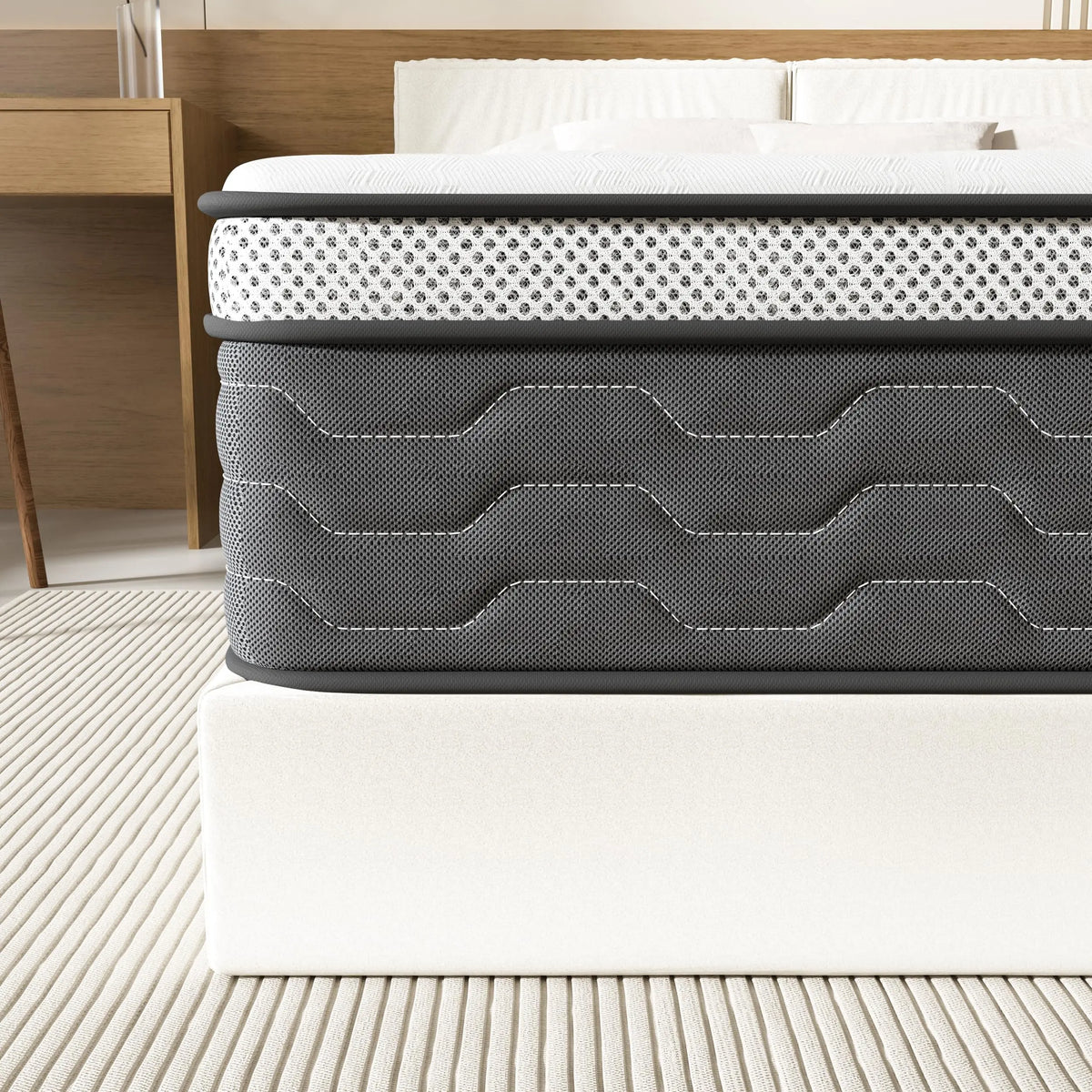 DEWINNER Materasso a Molle Insacchettate e Schium 30 cm, per Singolo e Matrimoniale, 7 Zone, Durezza Media, Certificazione OEKO-TEX, Confortevole e Traspirante